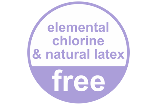 bez lateksu i chloru elementarnego 